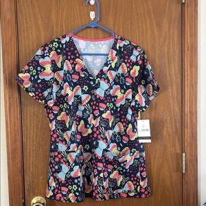 Med Couture Women's Top with Butterfly Print - Multicolor